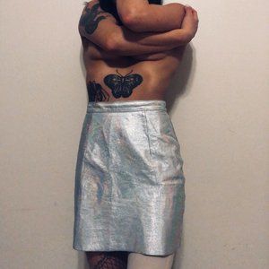 American Apparel USA Holographic Leather Skirt